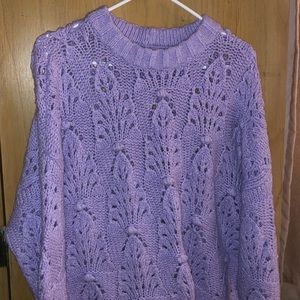 Aerie Violet Scoop Neck Knit Sweater